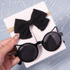 2Pcs/Pack Vintage Kids Summer Bows Headband Round Sunglasses