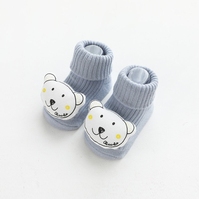 Kids Children&#39;s Socks for Girls Boys Non-slip Print Cotton Toddler Baby Cartoon Socks