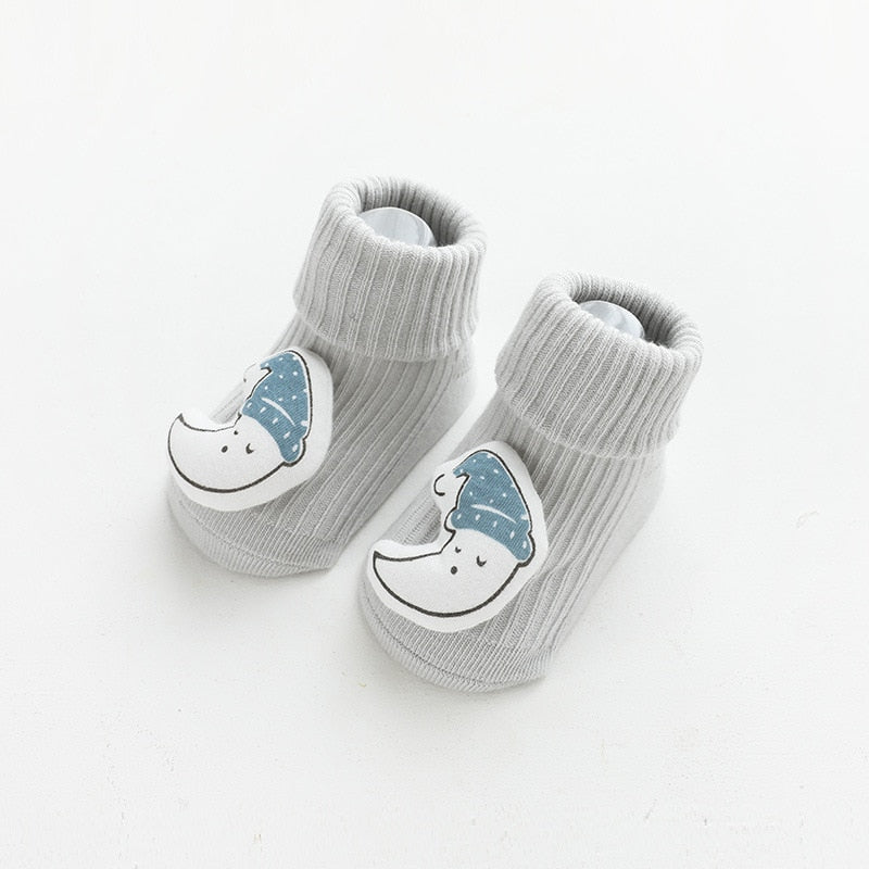 Kids Children&#39;s Socks for Girls Boys Non-slip Print Cotton Toddler Baby Cartoon Socks
