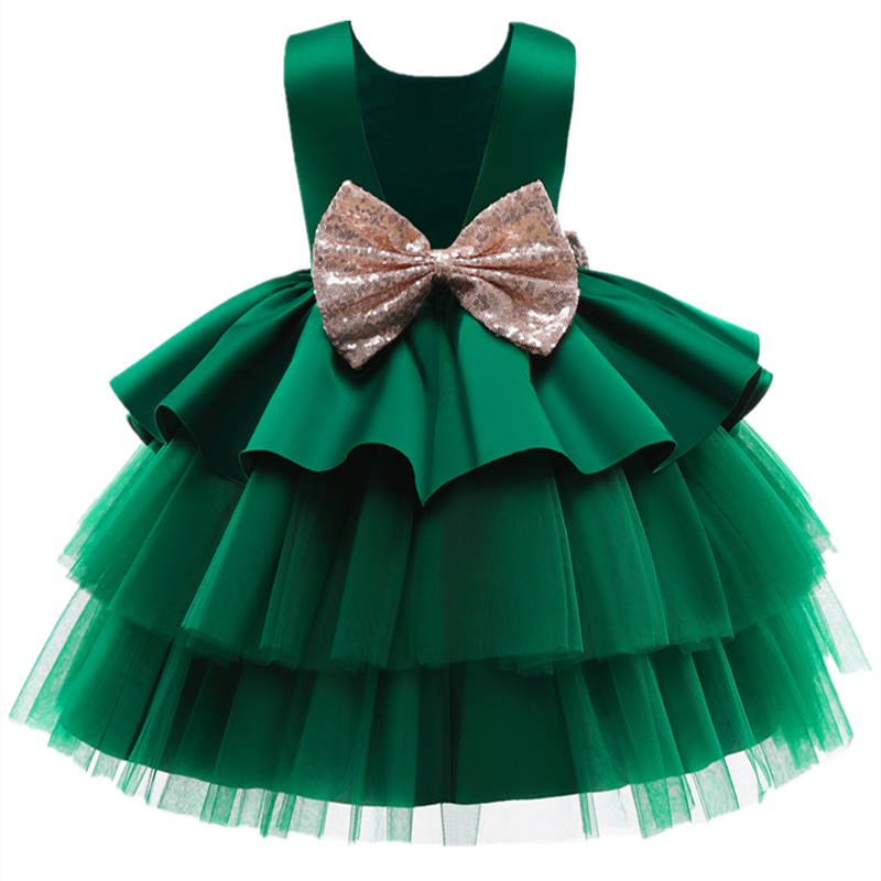 Toddler  Baby Girl Dress  Big Bow Baptism Dress for Girls