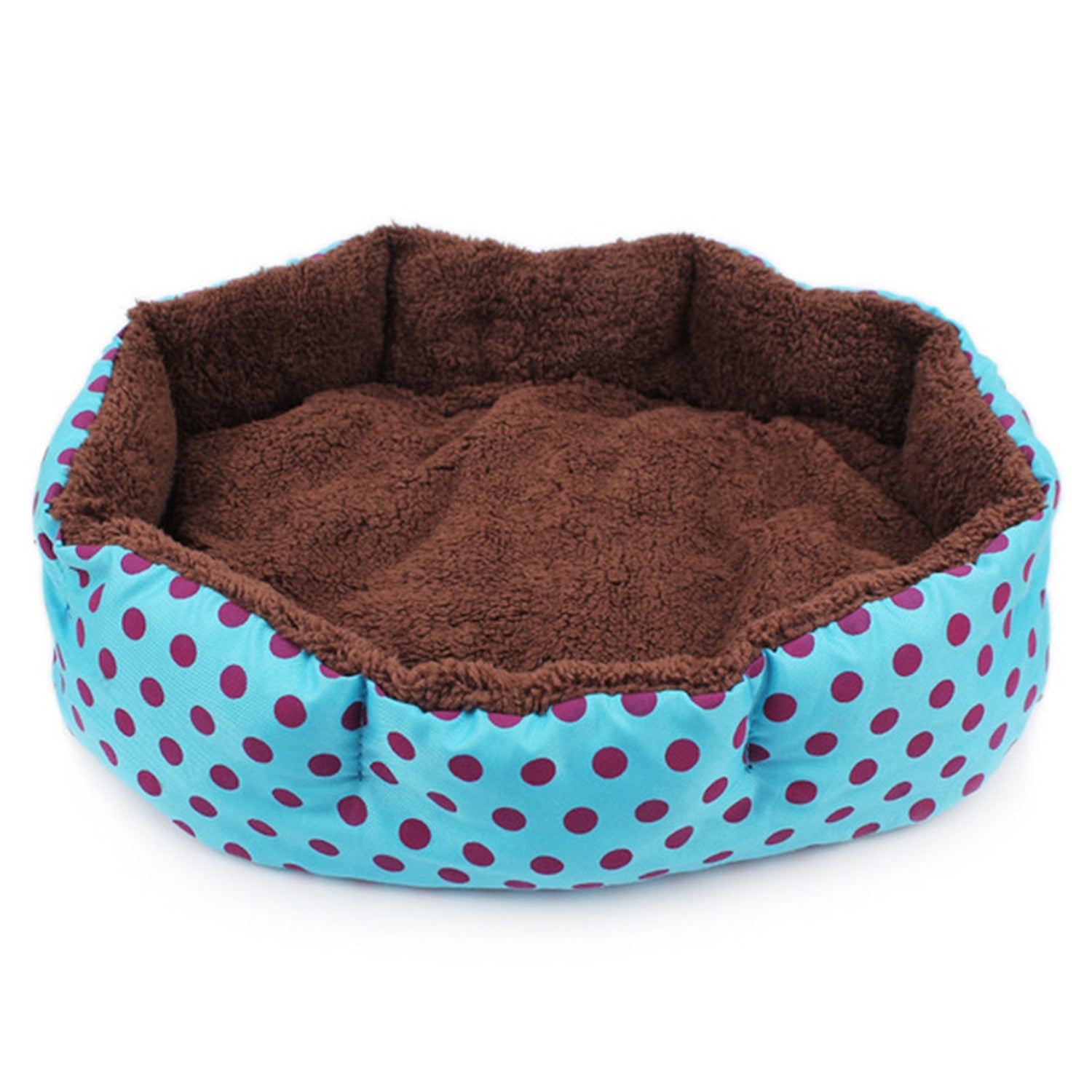 Pet Bed Warm Winter Bed Dog Cat Bed Soft Wool Point Design Pet Nest With Removable Mats Octagonal Shape Kennel Cat Dog Sofa Bed