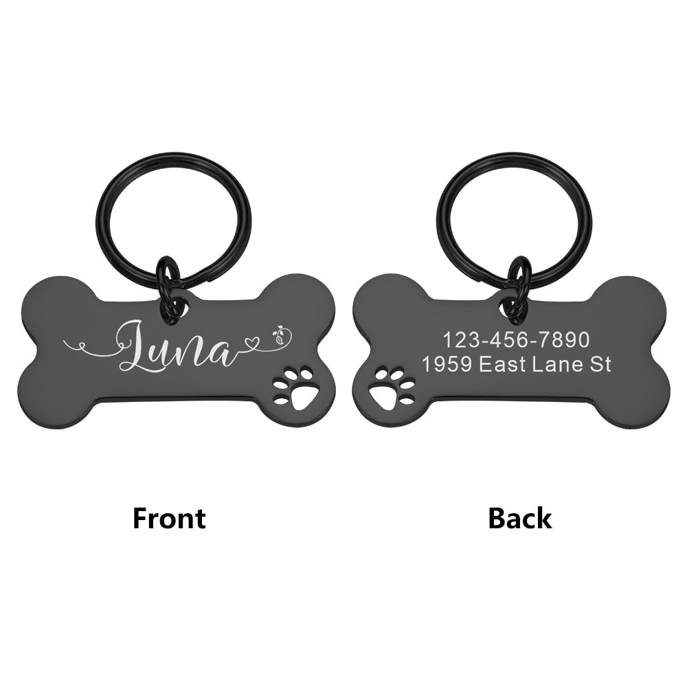 Personalized Pet  Dog Tags Shiny Steel