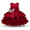 Toddler  Baby Girl Dress  Big Bow Baptism Dress for Girls