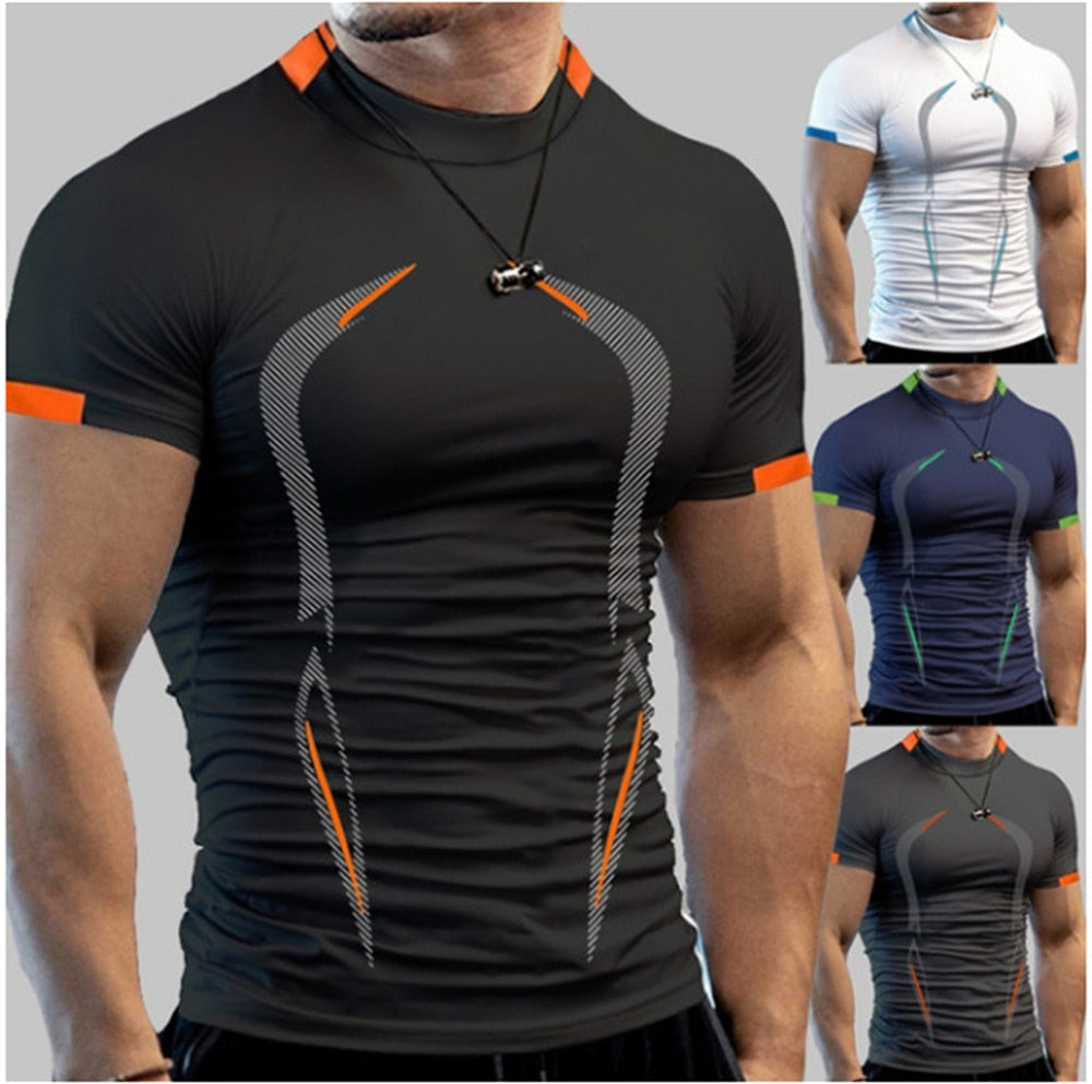 Summer Gym Shirt Sport T Shirt Men Quick Dry Running Shirt