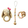 Teether Rattle With Bells Wooden Rings