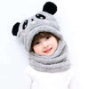 New Autumn and Winter Cute Children Cartoon Scarf Hat Two-piece Double Fleece Warmth