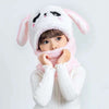 New Autumn and Winter Cute Children Cartoon Scarf Hat Two-piece Double Fleece Warmth