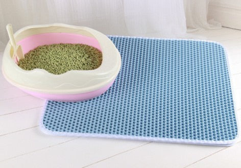 Waterproof Pet Cat Litter Mat Double Layer Pet Litter Box Mat