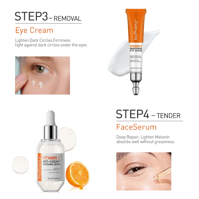 JoyPretty Vitamin C Whitening Skin Care Set Glutathione Face Cream
