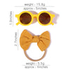 2Pcs/Pack Vintage Kids Summer Bows Headband Round Sunglasses