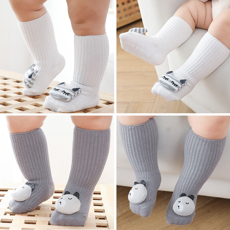 Kids Children&#39;s Socks for Girls Boys Non-slip Print Cotton Toddler Baby Cartoon Socks