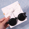 2Pcs/Pack Vintage Kids Summer Bows Headband Round Sunglasses