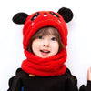 New Autumn and Winter Cute Children Cartoon Scarf Hat Two-piece Double Fleece Warmth